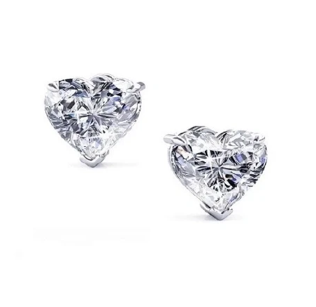 2 HEART DIAMOND EARRINGS
